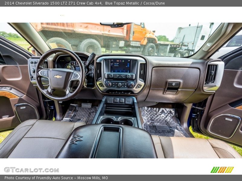 Blue Topaz Metallic / Cocoa/Dune 2014 Chevrolet Silverado 1500 LTZ Z71 Crew Cab 4x4