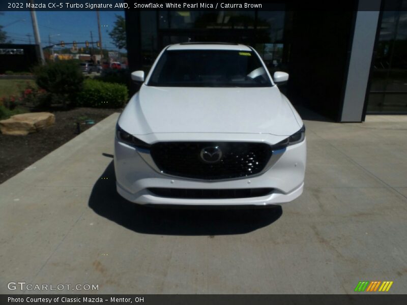 Snowflake White Pearl Mica / Caturra Brown 2022 Mazda CX-5 Turbo Signature AWD