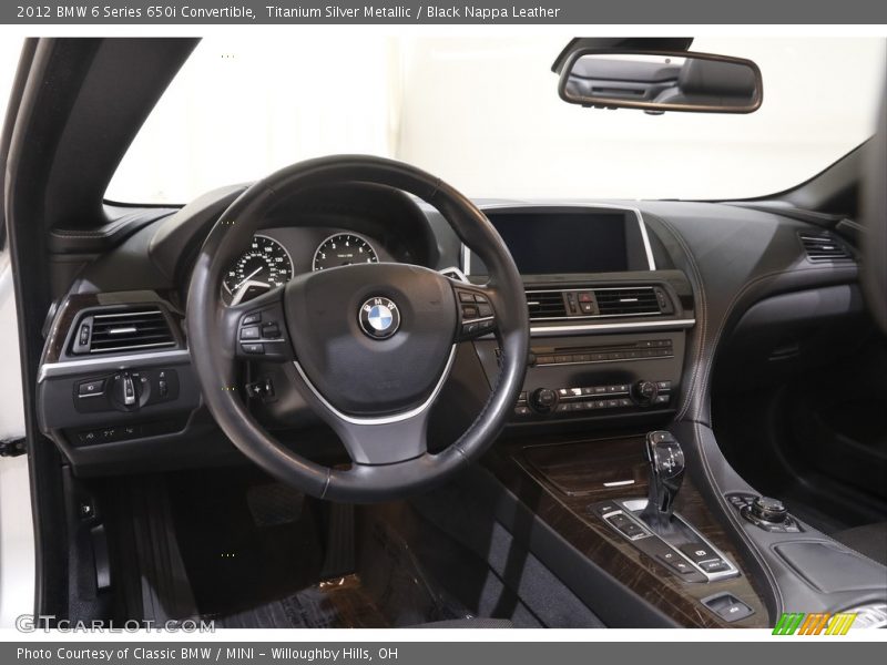 Titanium Silver Metallic / Black Nappa Leather 2012 BMW 6 Series 650i Convertible