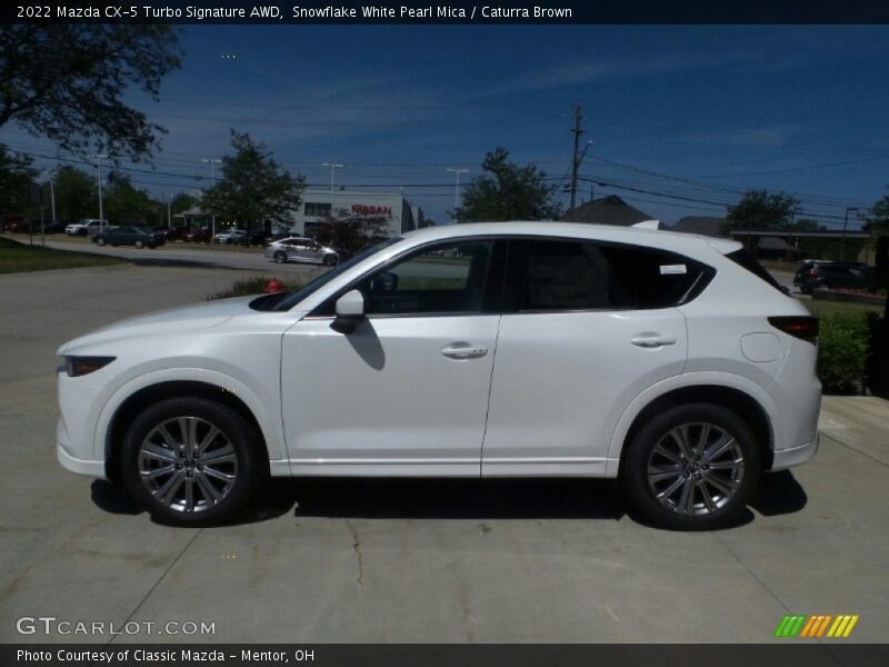 Snowflake White Pearl Mica / Caturra Brown 2022 Mazda CX-5 Turbo Signature AWD
