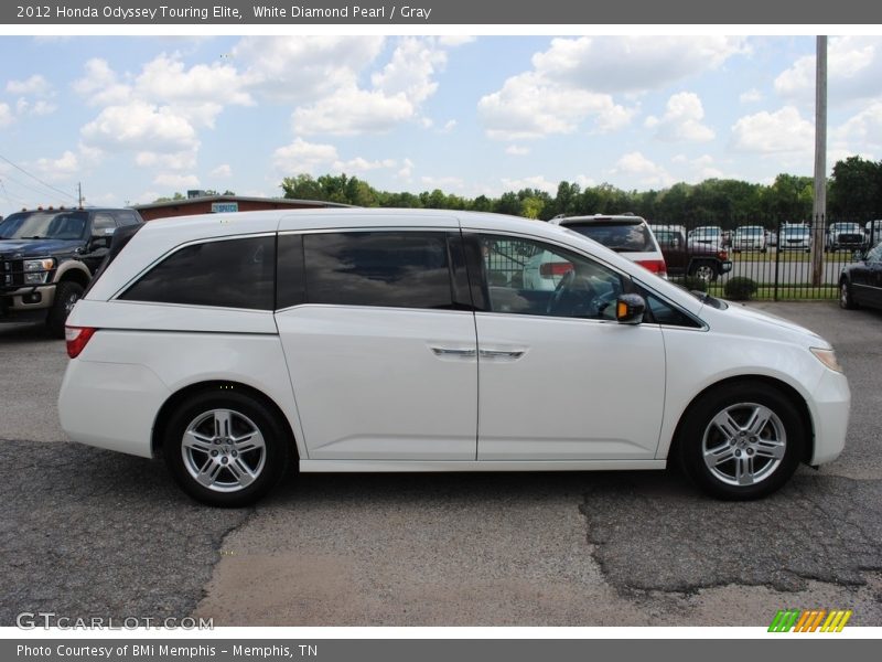 White Diamond Pearl / Gray 2012 Honda Odyssey Touring Elite