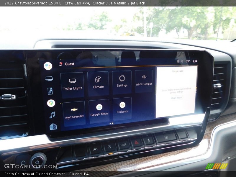 Glacier Blue Metallic / Jet Black 2022 Chevrolet Silverado 1500 LT Crew Cab 4x4