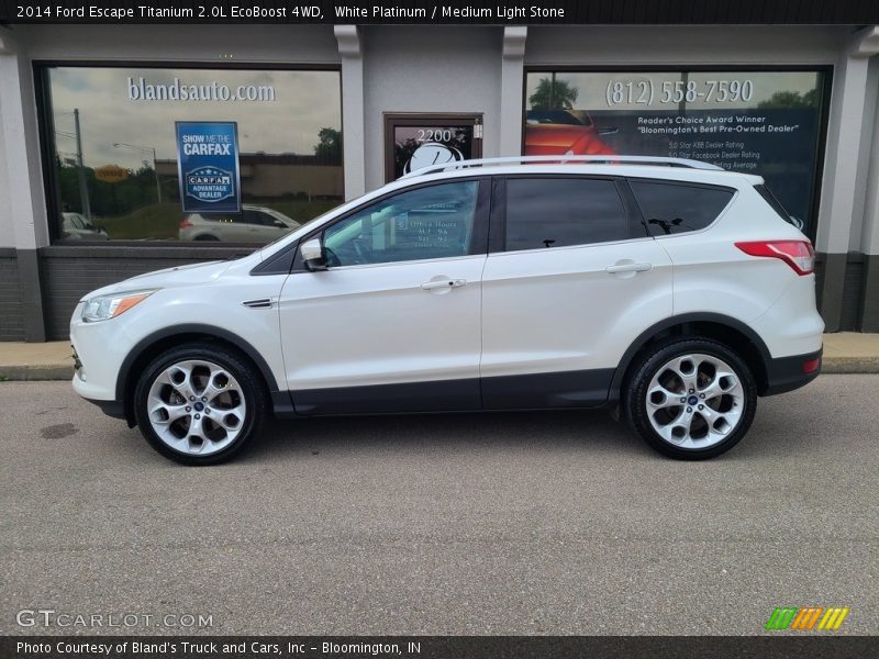 White Platinum / Medium Light Stone 2014 Ford Escape Titanium 2.0L EcoBoost 4WD