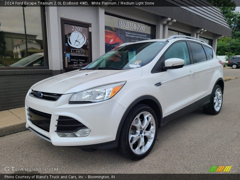 White Platinum / Medium Light Stone 2014 Ford Escape Titanium 2.0L EcoBoost 4WD