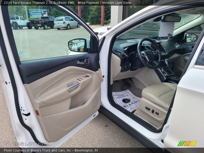 White Platinum / Medium Light Stone 2014 Ford Escape Titanium 2.0L EcoBoost 4WD