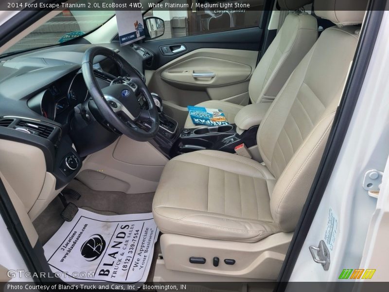 White Platinum / Medium Light Stone 2014 Ford Escape Titanium 2.0L EcoBoost 4WD
