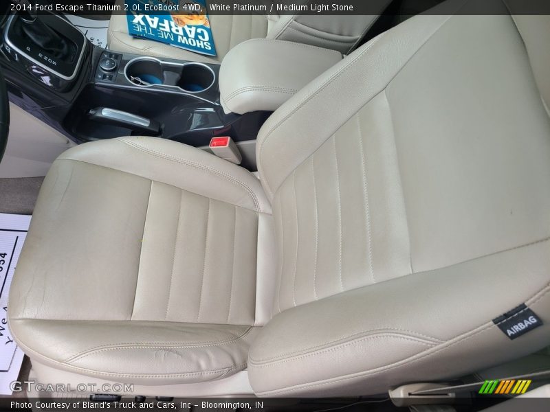 White Platinum / Medium Light Stone 2014 Ford Escape Titanium 2.0L EcoBoost 4WD