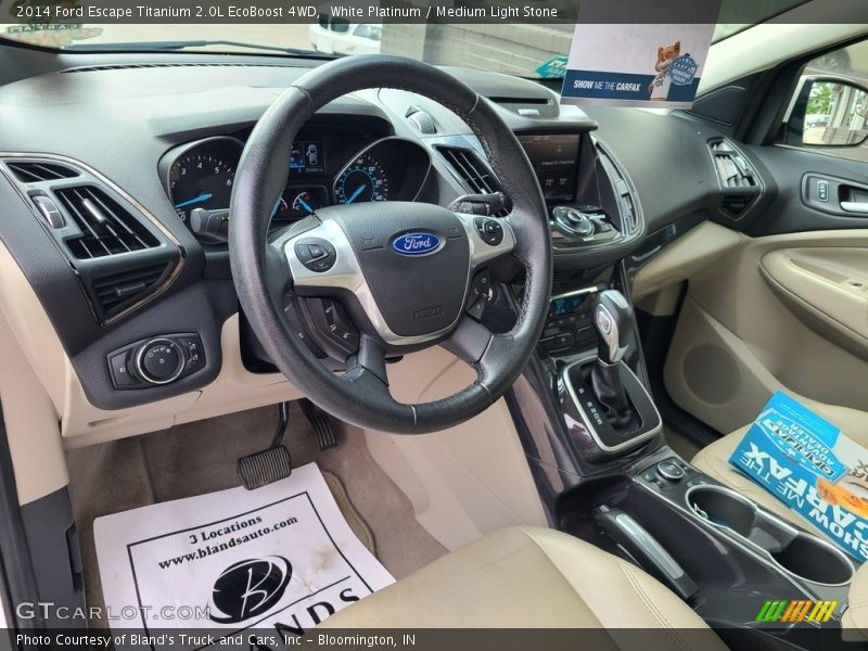 White Platinum / Medium Light Stone 2014 Ford Escape Titanium 2.0L EcoBoost 4WD