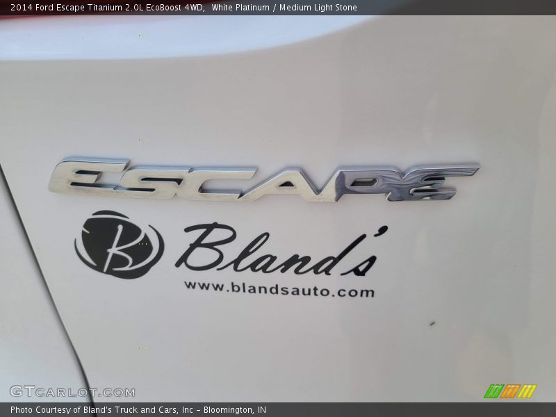 White Platinum / Medium Light Stone 2014 Ford Escape Titanium 2.0L EcoBoost 4WD