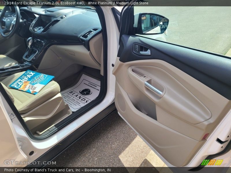 White Platinum / Medium Light Stone 2014 Ford Escape Titanium 2.0L EcoBoost 4WD