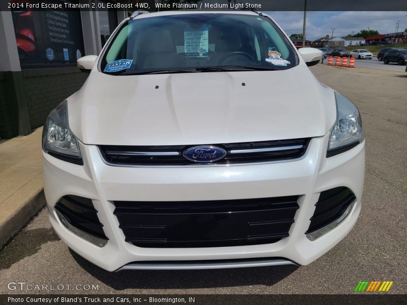 White Platinum / Medium Light Stone 2014 Ford Escape Titanium 2.0L EcoBoost 4WD