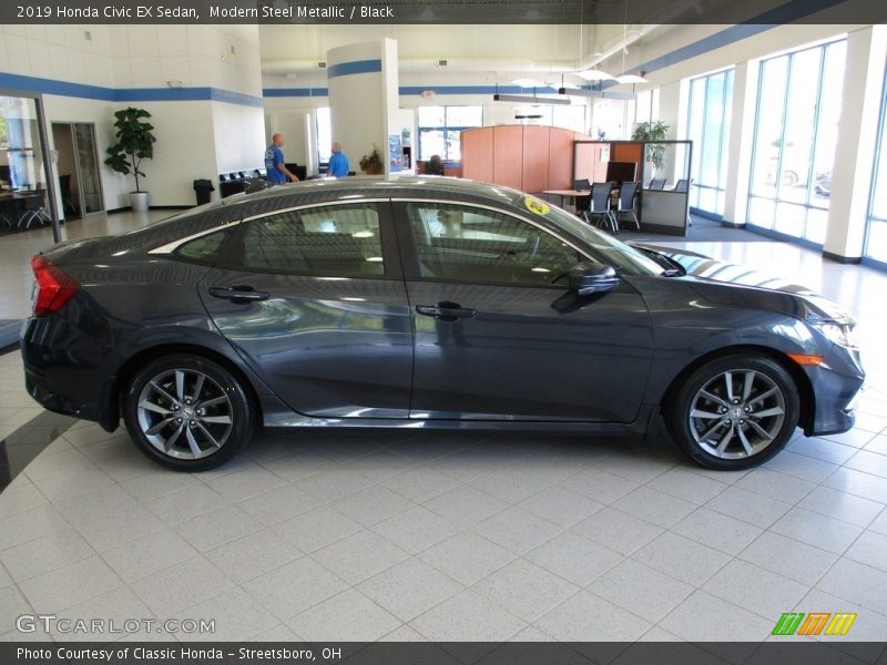 Modern Steel Metallic / Black 2019 Honda Civic EX Sedan