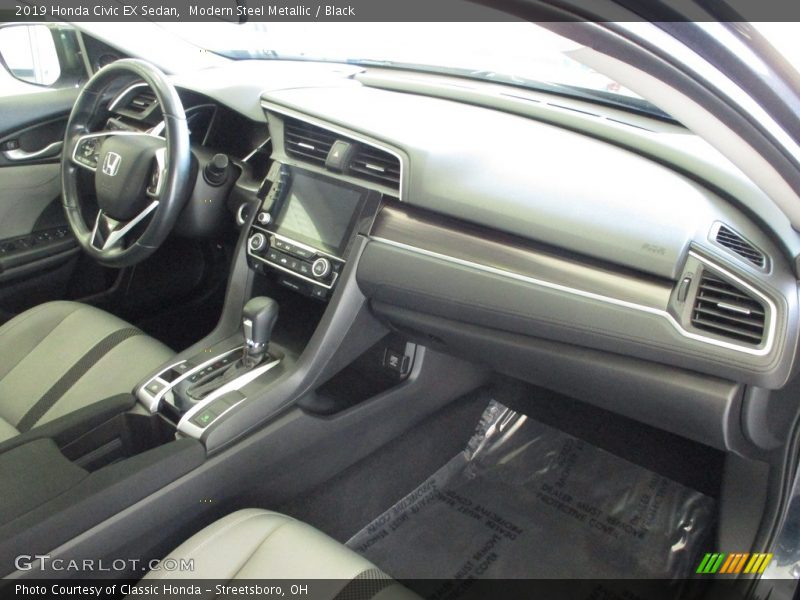 Modern Steel Metallic / Black 2019 Honda Civic EX Sedan