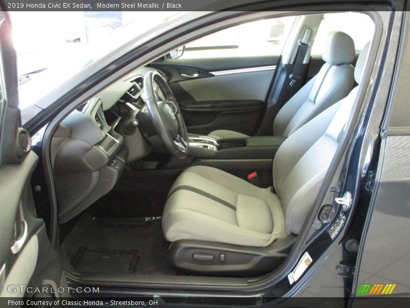 Modern Steel Metallic / Black 2019 Honda Civic EX Sedan