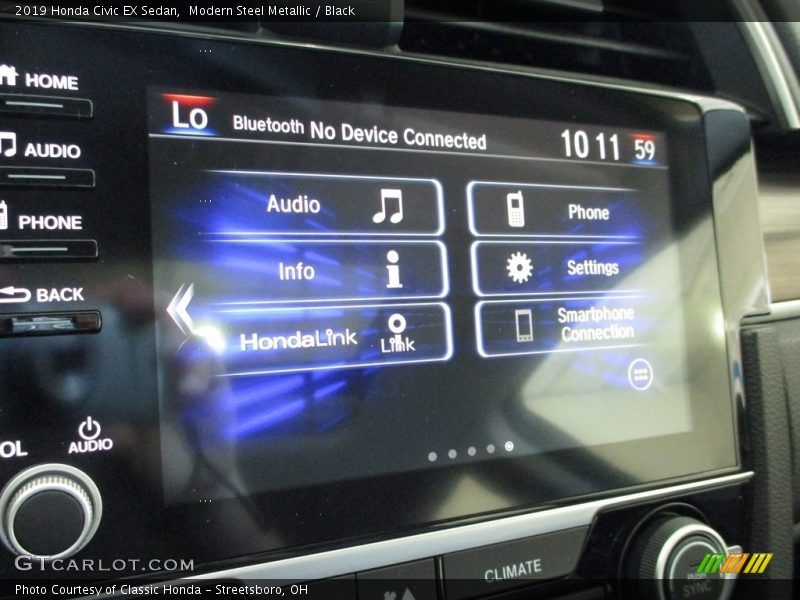 Modern Steel Metallic / Black 2019 Honda Civic EX Sedan
