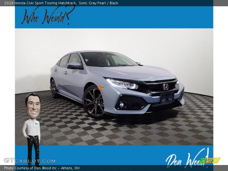 Sonic Gray Pearl / Black 2019 Honda Civic Sport Touring Hatchback