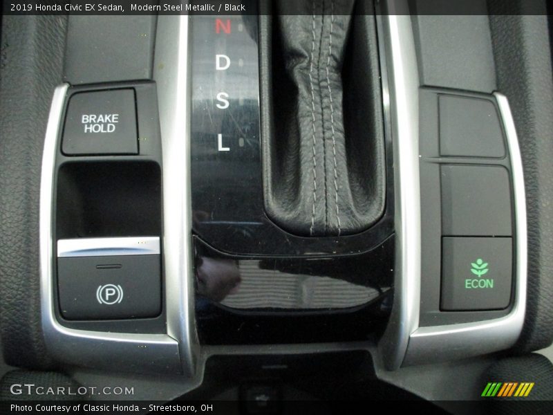 Modern Steel Metallic / Black 2019 Honda Civic EX Sedan