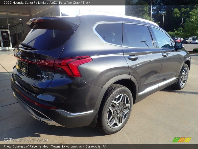 Portofino Gray / Black 2022 Hyundai Santa Fe Limited AWD