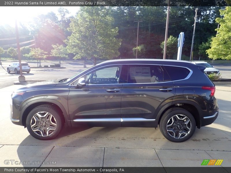 Portofino Gray / Black 2022 Hyundai Santa Fe Limited AWD