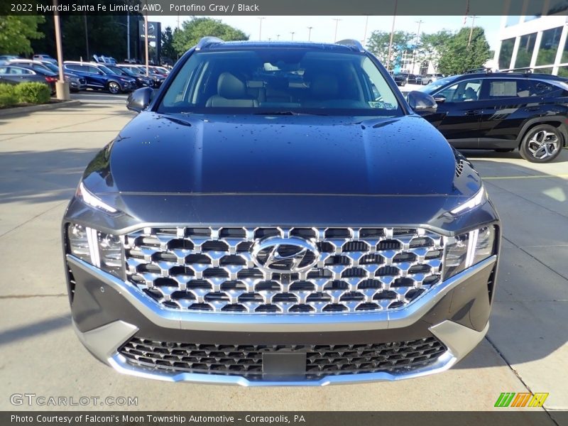 Portofino Gray / Black 2022 Hyundai Santa Fe Limited AWD