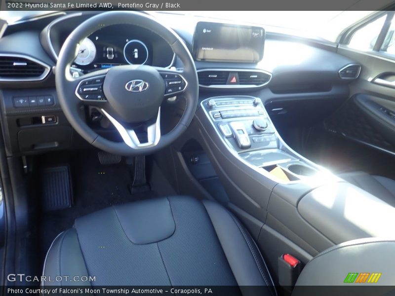 Portofino Gray / Black 2022 Hyundai Santa Fe Limited AWD