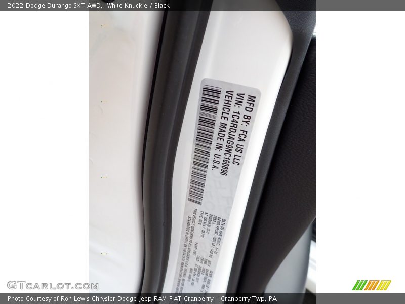 White Knuckle / Black 2022 Dodge Durango SXT AWD