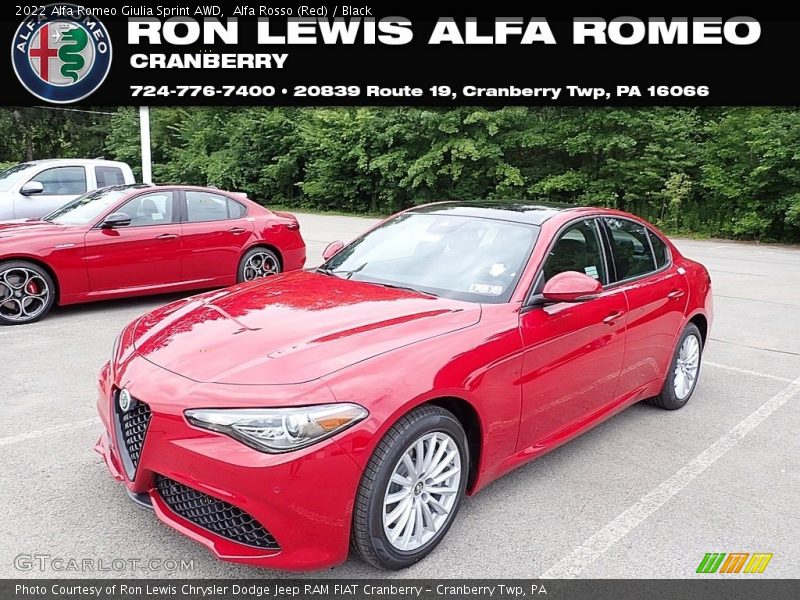 Alfa Rosso (Red) / Black 2022 Alfa Romeo Giulia Sprint AWD