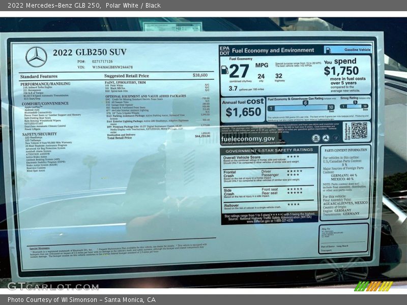 Polar White / Black 2022 Mercedes-Benz GLB 250