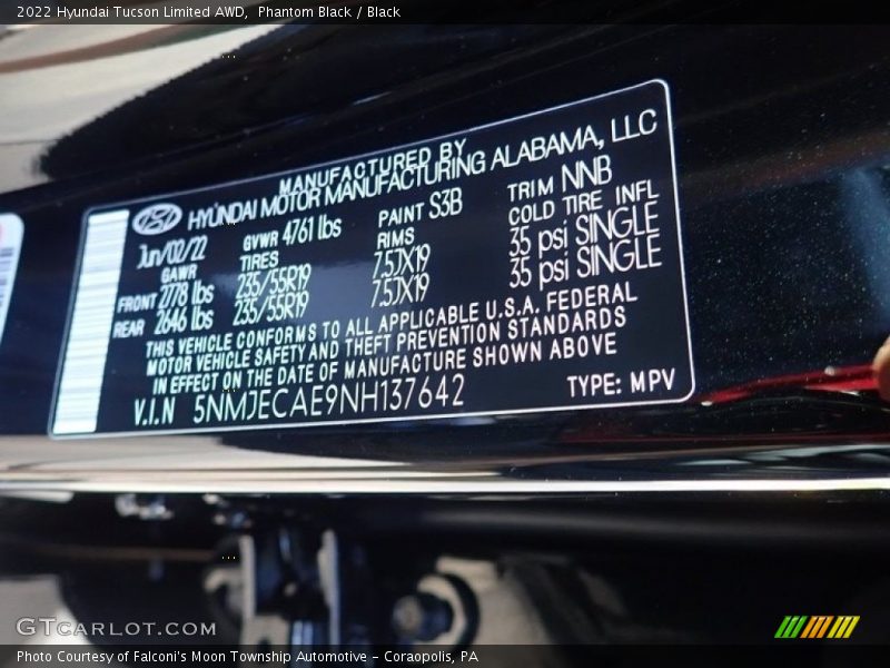 Phantom Black / Black 2022 Hyundai Tucson Limited AWD