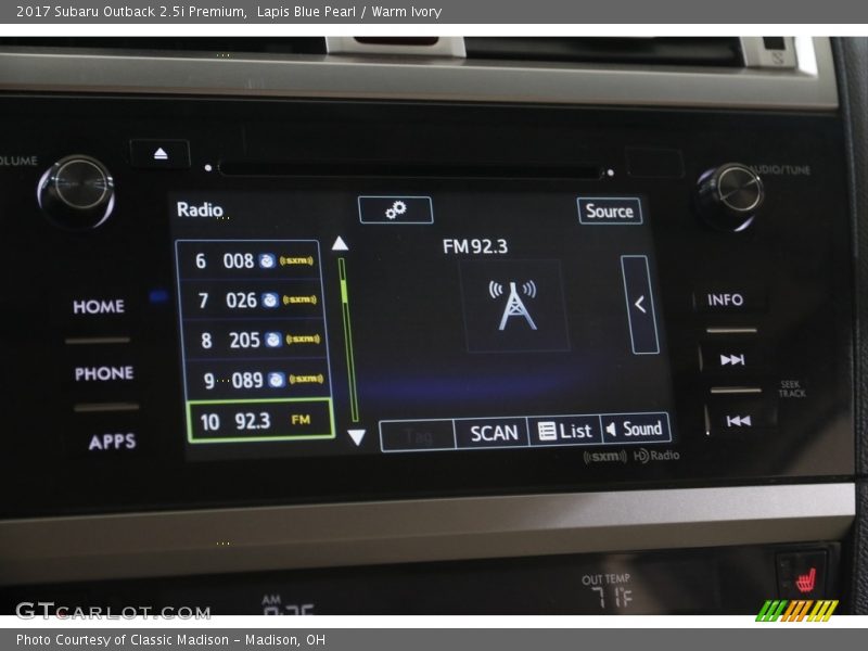 Lapis Blue Pearl / Warm Ivory 2017 Subaru Outback 2.5i Premium