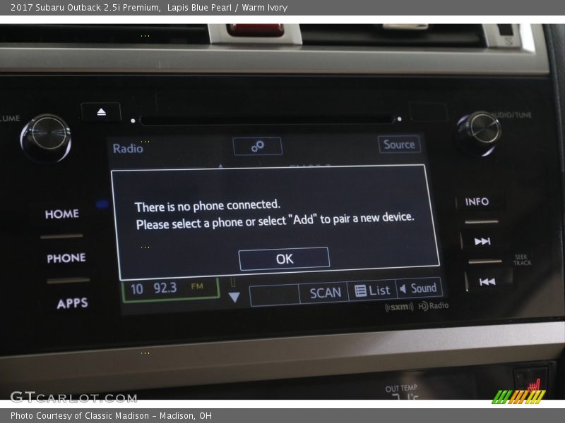 Lapis Blue Pearl / Warm Ivory 2017 Subaru Outback 2.5i Premium