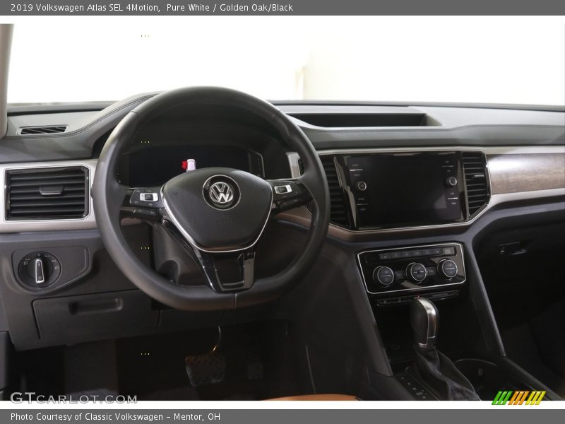 Pure White / Golden Oak/Black 2019 Volkswagen Atlas SEL 4Motion