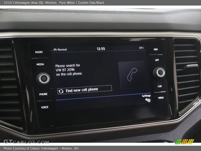 Pure White / Golden Oak/Black 2019 Volkswagen Atlas SEL 4Motion