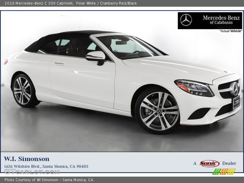 Polar White / Cranberry Red/Black 2019 Mercedes-Benz C 300 Cabriolet