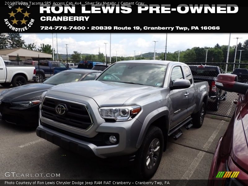 Silver Sky Metallic / Cement Gray 2019 Toyota Tacoma SR5 Access Cab 4x4