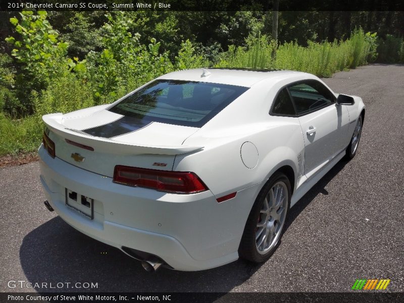 Summit White / Blue 2014 Chevrolet Camaro SS Coupe