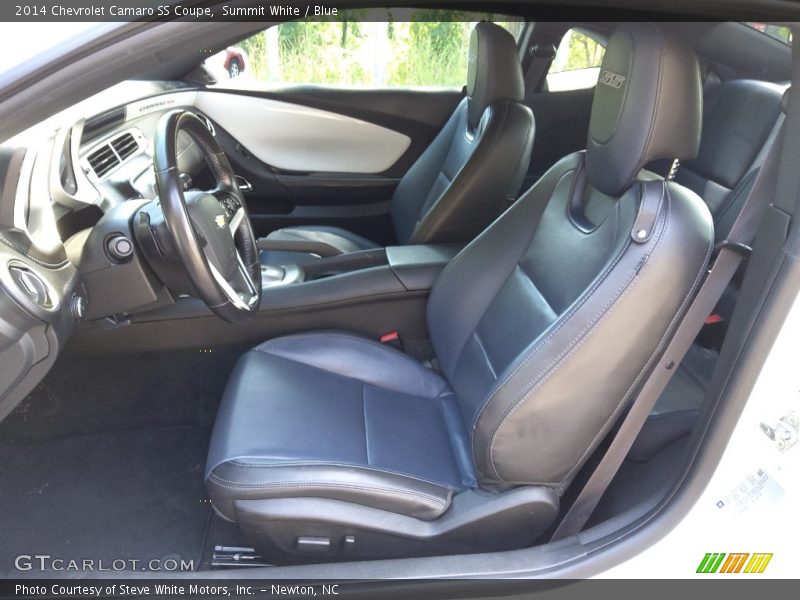 Summit White / Blue 2014 Chevrolet Camaro SS Coupe