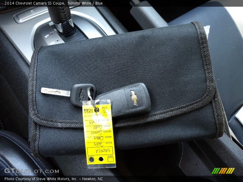 Summit White / Blue 2014 Chevrolet Camaro SS Coupe