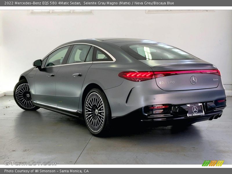 Selenite Gray Magno (Matte) / Neva Grey/Biscaya Blue 2022 Mercedes-Benz EQS 580 4Matic Sedan