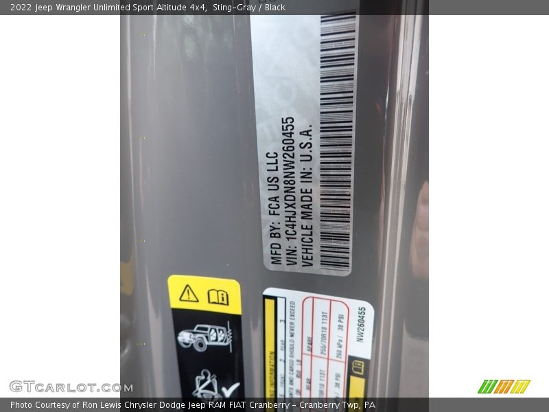 Sting-Gray / Black 2022 Jeep Wrangler Unlimited Sport Altitude 4x4