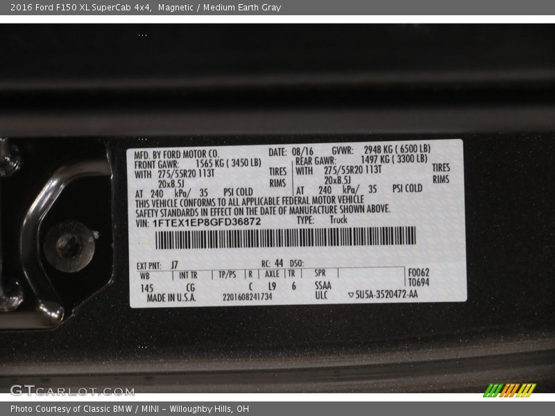 Magnetic / Medium Earth Gray 2016 Ford F150 XL SuperCab 4x4