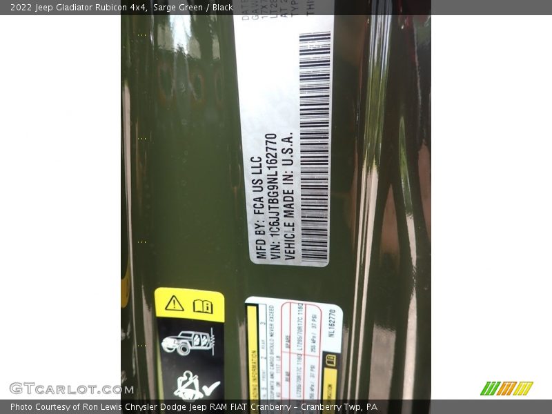 Sarge Green / Black 2022 Jeep Gladiator Rubicon 4x4