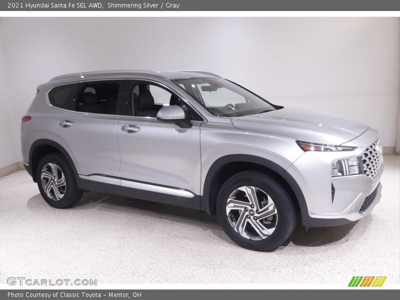 Shimmering Silver / Gray 2021 Hyundai Santa Fe SEL AWD