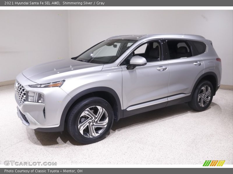 Shimmering Silver / Gray 2021 Hyundai Santa Fe SEL AWD