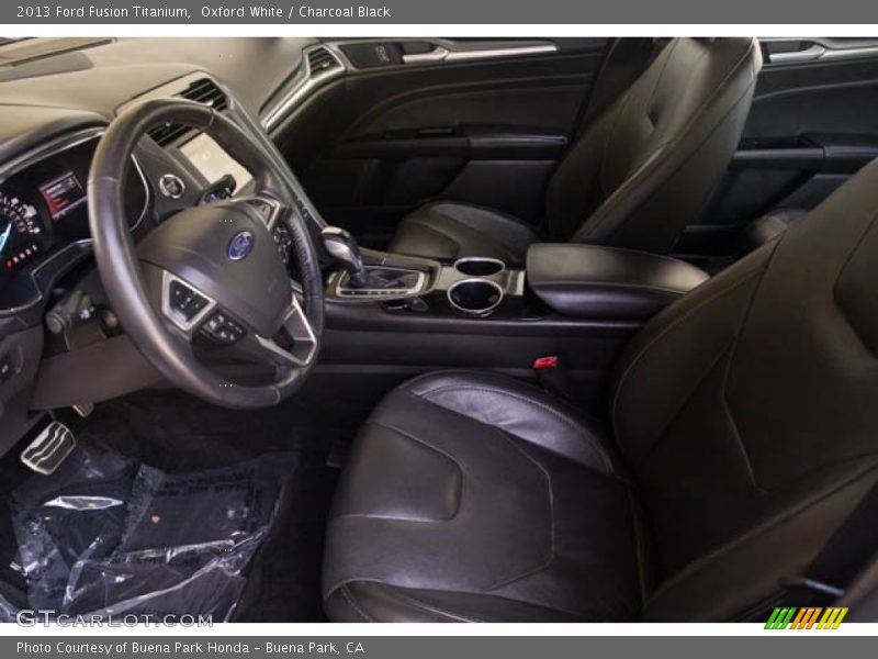 Oxford White / Charcoal Black 2013 Ford Fusion Titanium