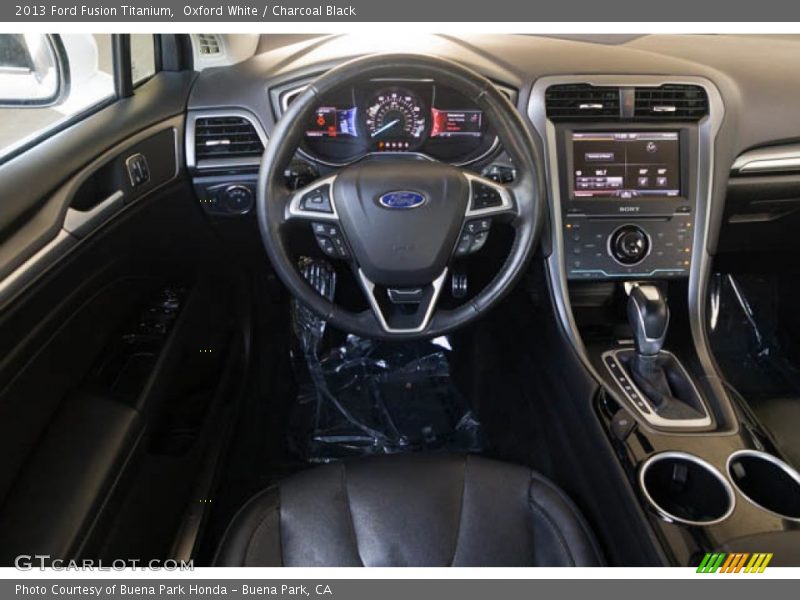 Oxford White / Charcoal Black 2013 Ford Fusion Titanium