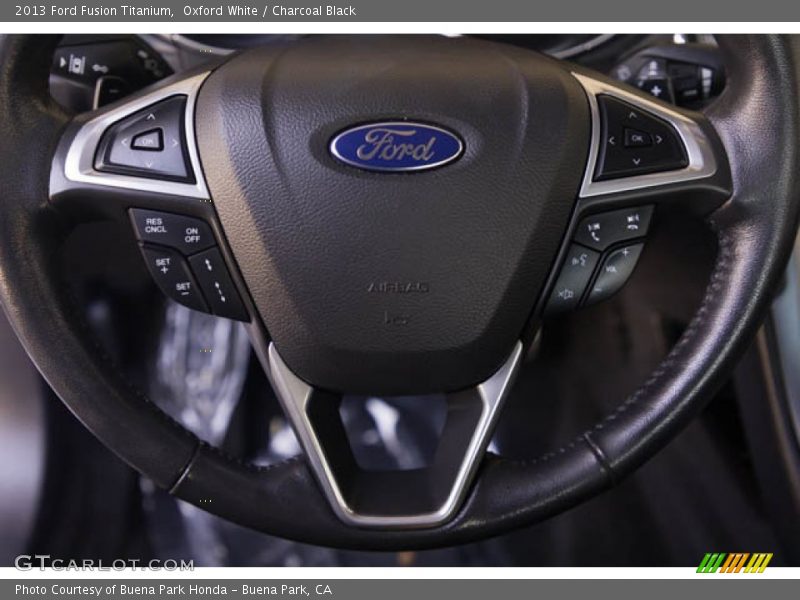 Oxford White / Charcoal Black 2013 Ford Fusion Titanium