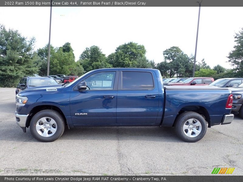 Patriot Blue Pearl / Black/Diesel Gray 2022 Ram 1500 Big Horn Crew Cab 4x4