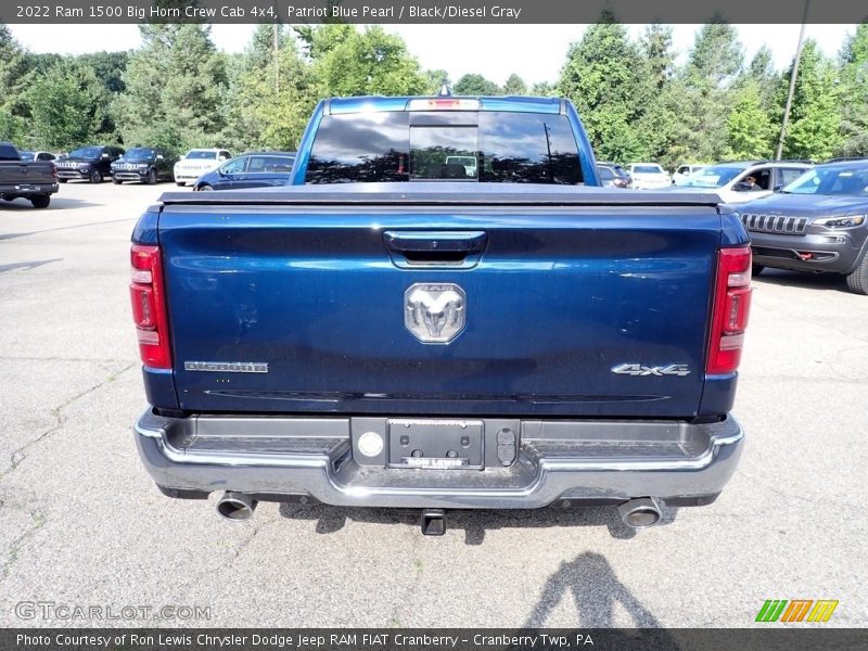 Patriot Blue Pearl / Black/Diesel Gray 2022 Ram 1500 Big Horn Crew Cab 4x4