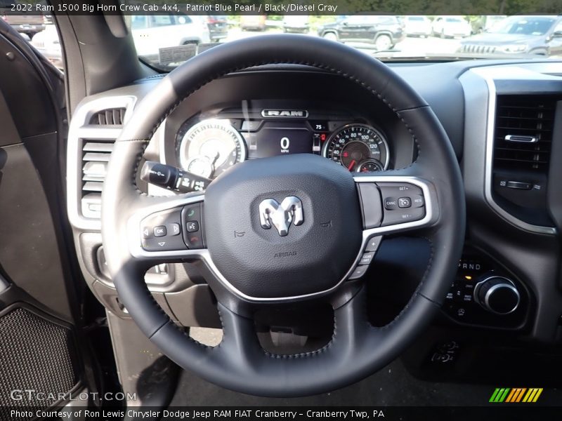Patriot Blue Pearl / Black/Diesel Gray 2022 Ram 1500 Big Horn Crew Cab 4x4